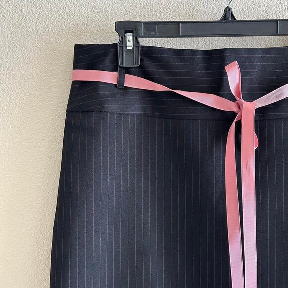 Black pink Copper key pin stripe mini midi skirt - Picture 2 of 7